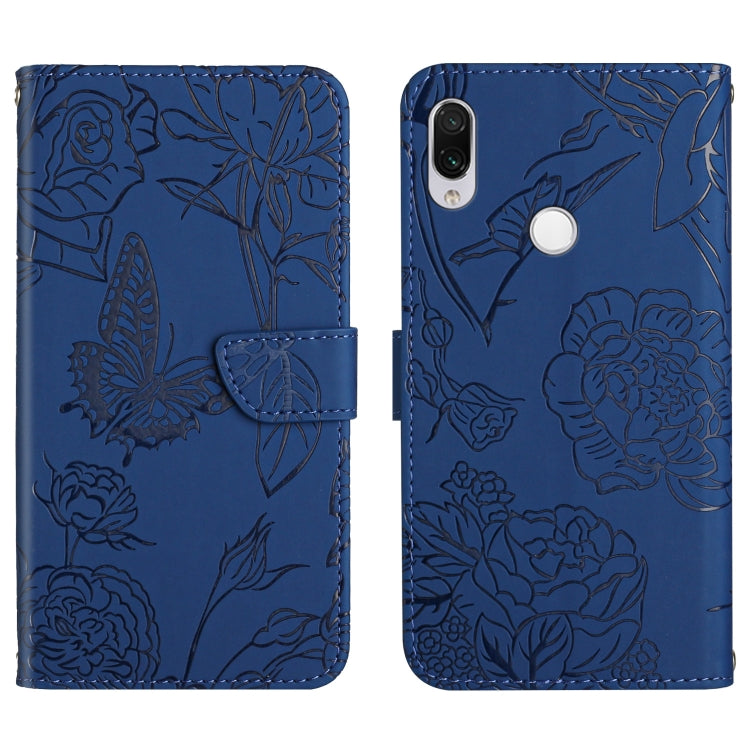 Skin Feel Butterfly Peony Embossed Leather Phone Case, For Xiaomi Redmi K40, For Xiaomi Redmi Note 7, For Xiaomi Redmi Note 8, For Xiaomi Redmi Note 8 Pro