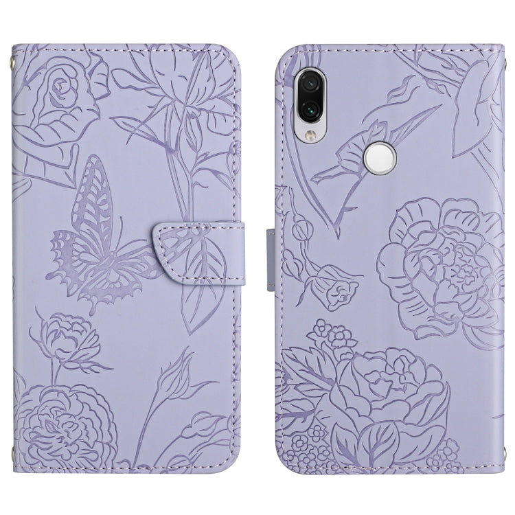Skin Feel Butterfly Peony Embossed Leather Phone Case, For Xiaomi Redmi K40, For Xiaomi Redmi Note 7, For Xiaomi Redmi Note 8, For Xiaomi Redmi Note 8 Pro