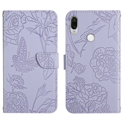 Skin Feel Butterfly Peony Embossed Leather Phone Case, For Xiaomi Redmi K40, For Xiaomi Redmi Note 7, For Xiaomi Redmi Note 8, For Xiaomi Redmi Note 8 Pro