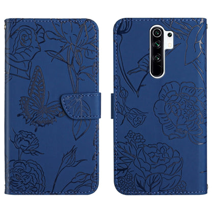 Skin Feel Butterfly Peony Embossed Leather Phone Case, For Xiaomi Redmi K40, For Xiaomi Redmi Note 7, For Xiaomi Redmi Note 8, For Xiaomi Redmi Note 8 Pro