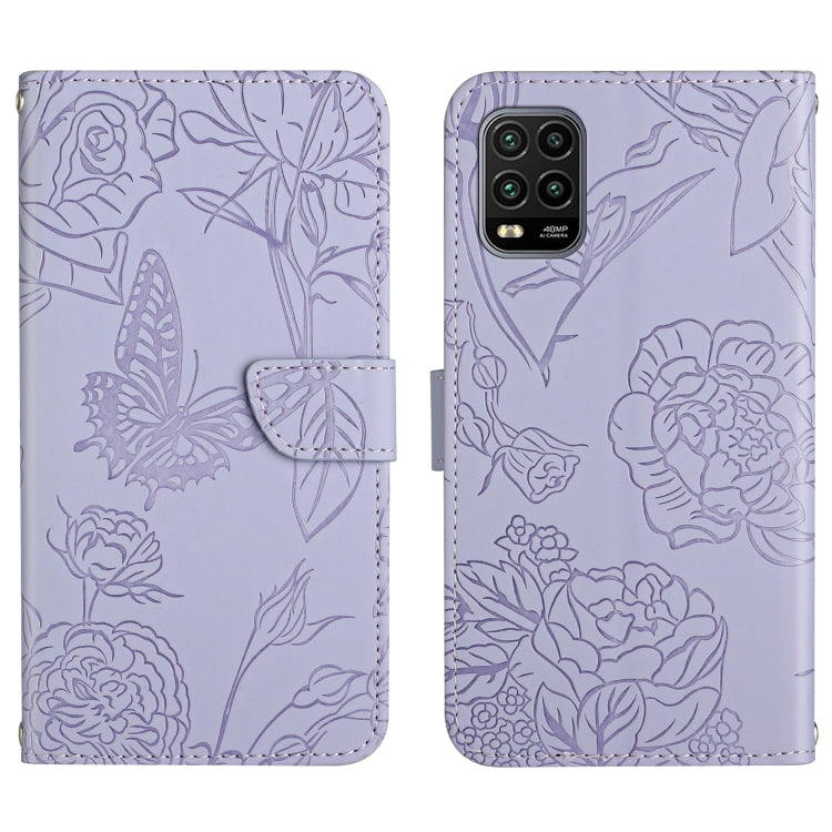 Skin Feel Butterfly Peony Embossed Leather Phone Case, For Xiaomi Redmi Note 11 5G Chinese Version, For Xiaomi Redmi Note 11 Pro Foreign Version, For Xiaomi Redmi Note 11 Pro / Poco M4 Pro 5G, For Xiaomi Mi 10 Lite 5G