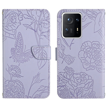 Skin Feel Butterfly Peony Embossed Leather Phone Case, For Xiaomi Mi Mix 4, For Xiaomi Mi Note 10 Lite, For Xiaomi Mi Note 10 / Note 10 Pro, For Xiaomi Poco M4 Pro 4G