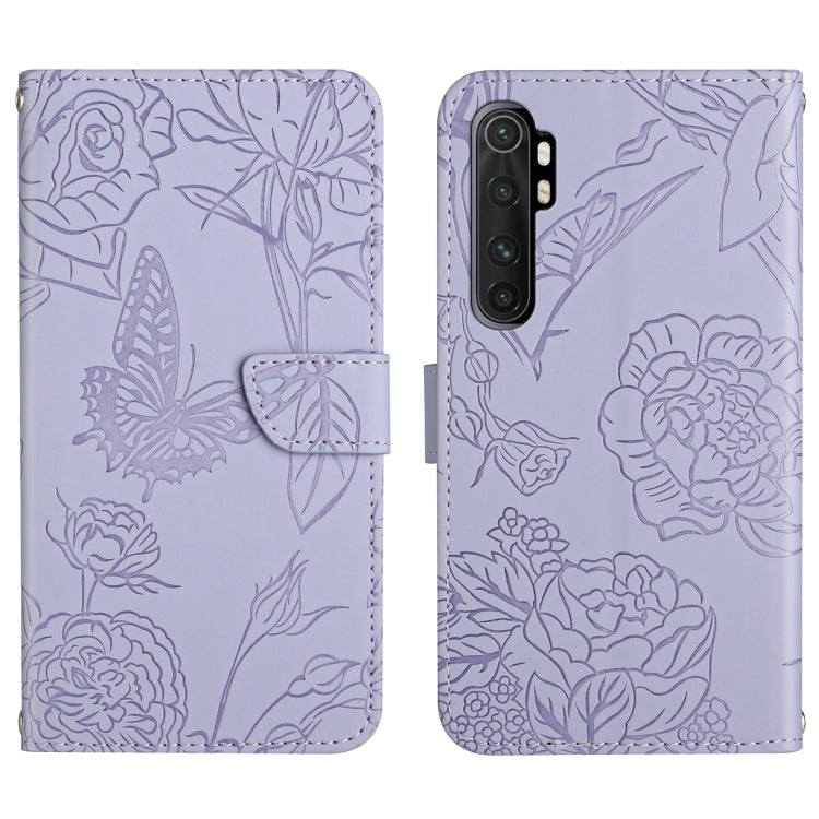 Skin Feel Butterfly Peony Embossed Leather Phone Case, For Xiaomi Mi Mix 4, For Xiaomi Mi Note 10 Lite, For Xiaomi Mi Note 10 / Note 10 Pro, For Xiaomi Poco M4 Pro 4G