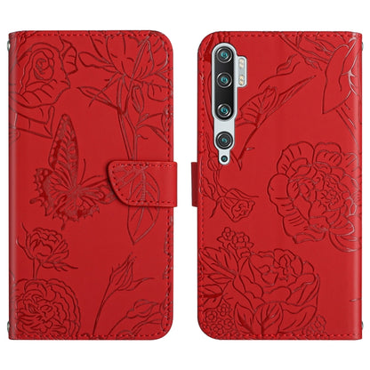 Skin Feel Butterfly Peony Embossed Leather Phone Case, For Xiaomi Mi Mix 4, For Xiaomi Mi Note 10 Lite, For Xiaomi Mi Note 10 / Note 10 Pro, For Xiaomi Poco M4 Pro 4G
