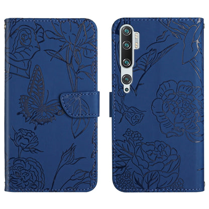 Skin Feel Butterfly Peony Embossed Leather Phone Case, For Xiaomi Mi Mix 4, For Xiaomi Mi Note 10 Lite, For Xiaomi Mi Note 10 / Note 10 Pro, For Xiaomi Poco M4 Pro 4G