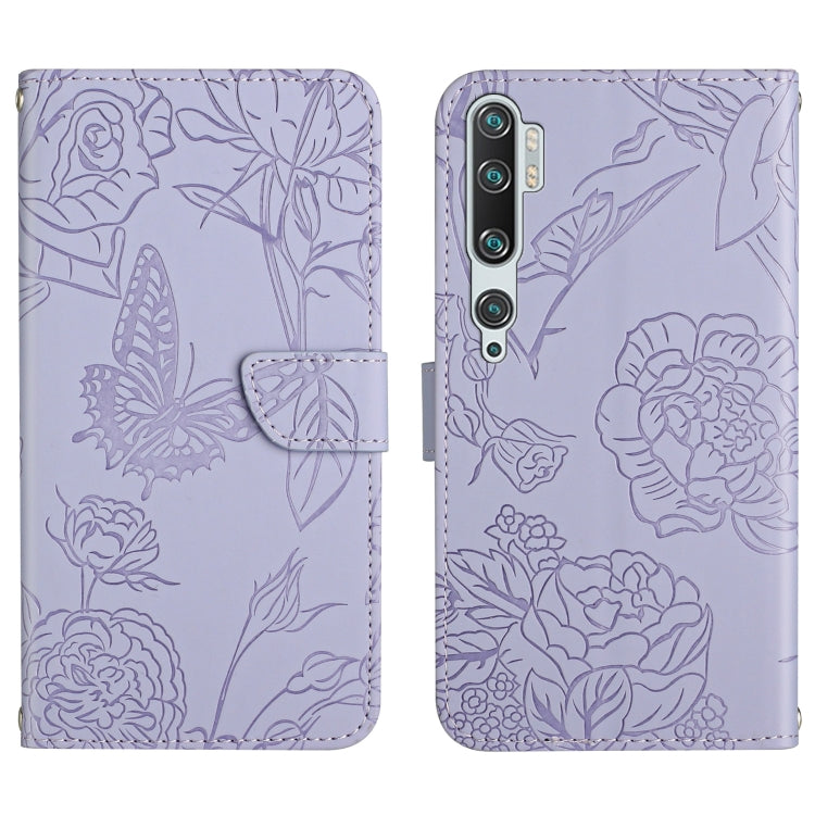 Skin Feel Butterfly Peony Embossed Leather Phone Case, For Xiaomi Mi Mix 4, For Xiaomi Mi Note 10 Lite, For Xiaomi Mi Note 10 / Note 10 Pro, For Xiaomi Poco M4 Pro 4G