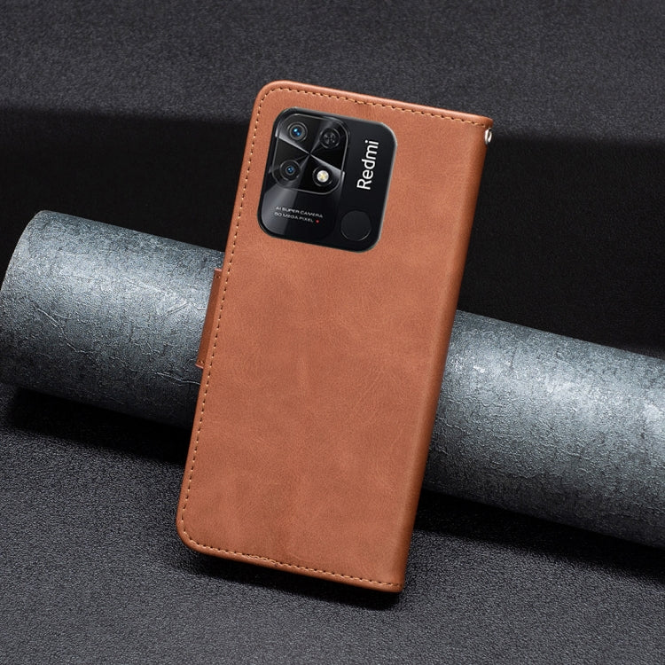 Lambskin Texture Pure Color Leather Phone Case, For Xiaomi Redmi 10C