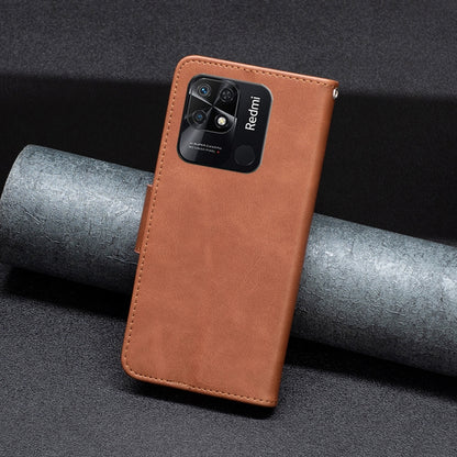 Lambskin Texture Pure Color Leather Phone Case, For Xiaomi Redmi 10C
