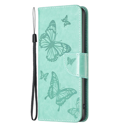 Two Butterflies Embossing Leather Phone Case, For Xiaomi Redmi 10 5G / Note 11E, For Xiaomi Redmi 10C