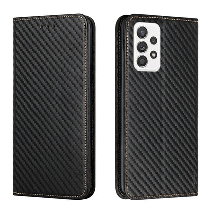 Carbon Fiber Texture Flip Holder Leather Phone Case, For Samsung Galaxy A13 5G, For Samsung Galaxy A33 5G, For Samsung Galaxy A53, For Samsung Galaxy S22 Ultra 5G