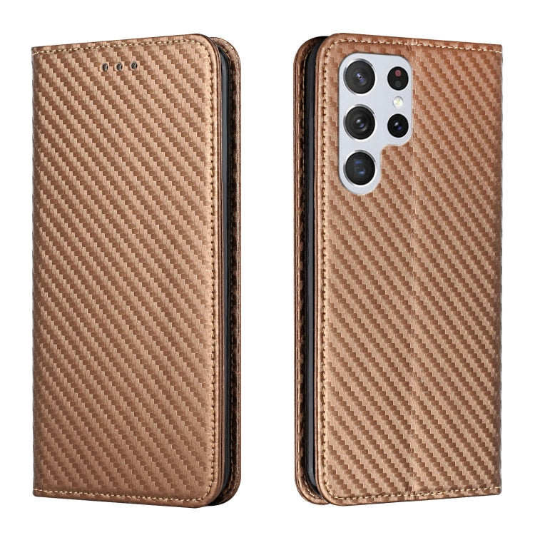 Carbon Fiber Texture Flip Holder Leather Phone Case, For Samsung Galaxy A13 5G, For Samsung Galaxy A33 5G, For Samsung Galaxy A53, For Samsung Galaxy S22 Ultra 5G