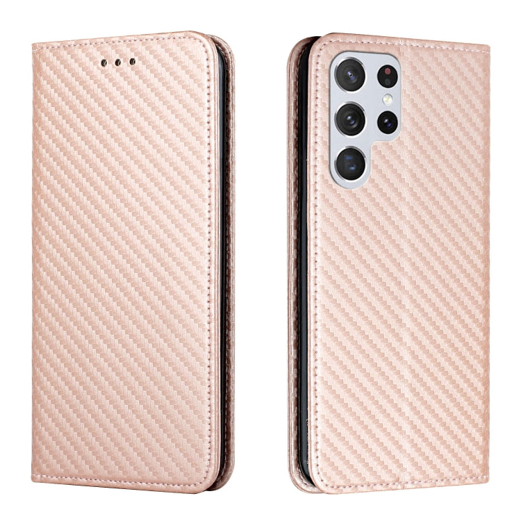 Carbon Fiber Texture Flip Holder Leather Phone Case, For Samsung Galaxy A13 5G, For Samsung Galaxy A33 5G, For Samsung Galaxy A53, For Samsung Galaxy S22 Ultra 5G
