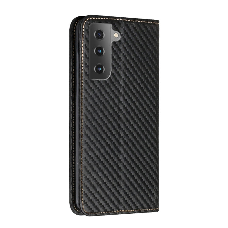 Carbon Fiber Texture Flip Holder Leather Phone Case, For Samsung Galaxy S22 5G, For Samsung Galaxy S22+ 5G, For OPPO A16, For vivo Y21