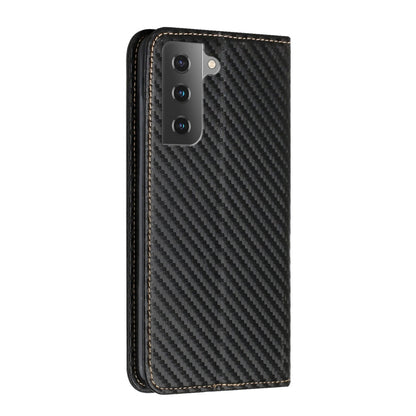 Carbon Fiber Texture Flip Holder Leather Phone Case, For Samsung Galaxy S22 5G, For Samsung Galaxy S22+ 5G, For OPPO A16, For vivo Y21