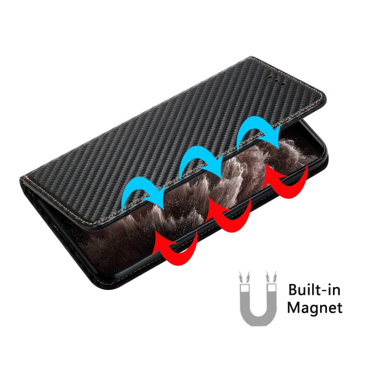 Carbon Fiber Texture Flip Holder Leather Phone Case, For Samsung Galaxy S22 5G, For Samsung Galaxy S22+ 5G, For OPPO A16, For vivo Y21