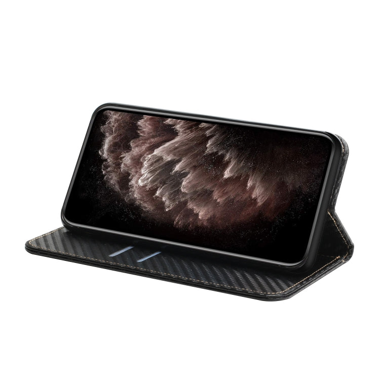 Carbon Fiber Texture Flip Holder Leather Phone Case, For Samsung Galaxy S22 5G, For Samsung Galaxy S22+ 5G, For OPPO A16, For vivo Y21