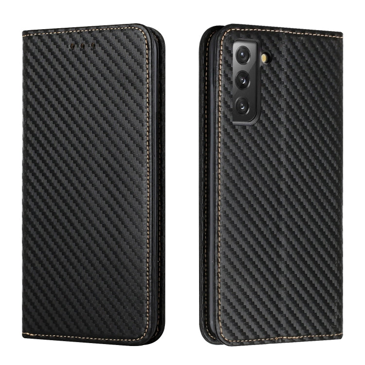 Carbon Fiber Texture Flip Holder Leather Phone Case, For Samsung Galaxy S22 5G, For Samsung Galaxy S22+ 5G, For OPPO A16, For vivo Y21