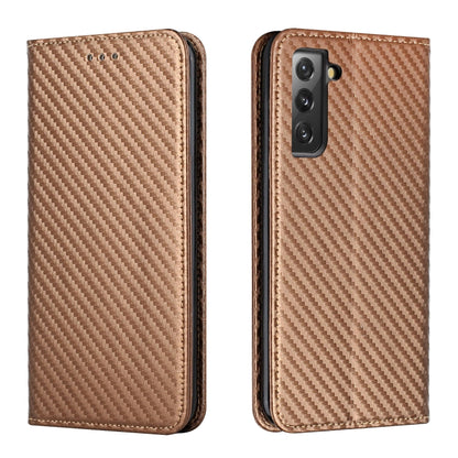 Carbon Fiber Texture Flip Holder Leather Phone Case, For Samsung Galaxy S22 5G, For Samsung Galaxy S22+ 5G, For OPPO A16, For vivo Y21