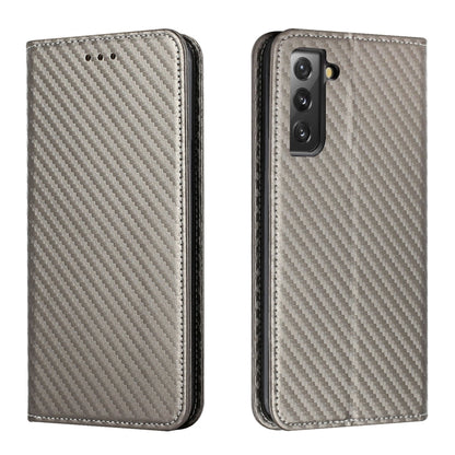Carbon Fiber Texture Flip Holder Leather Phone Case, For Samsung Galaxy S22 5G, For Samsung Galaxy S22+ 5G, For OPPO A16, For vivo Y21