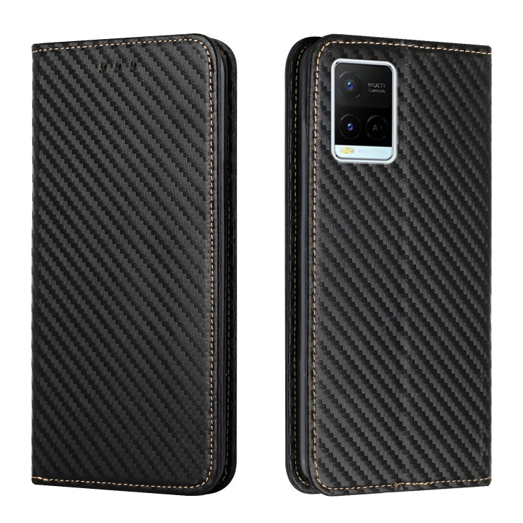 Carbon Fiber Texture Flip Holder Leather Phone Case, For Samsung Galaxy S22 5G, For Samsung Galaxy S22+ 5G, For OPPO A16, For vivo Y21
