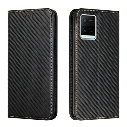 Carbon Fiber Texture Flip Holder Leather Phone Case, For Samsung Galaxy S22 5G, For Samsung Galaxy S22+ 5G, For OPPO A16, For vivo Y21