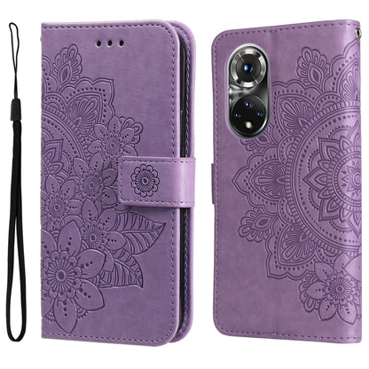 7-petal Flowers Embossing Pattern Horizontal Flip Leather Case, For Xiaomi Redmi Note 11E/Redmi 10 Prime+ 5G, For Huawei Nova 9 Pro/Honor 50 Pro, For Infinix Hot 11, For Infinix Note 11