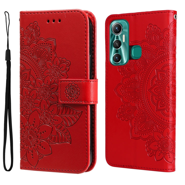7-petal Flowers Embossing Pattern Horizontal Flip Leather Case, For Xiaomi Redmi Note 11E/Redmi 10 Prime+ 5G, For Huawei Nova 9 Pro/Honor 50 Pro, For Infinix Hot 11, For Infinix Note 11