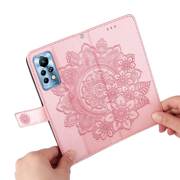 7-petal Flowers Embossing Pattern Horizontal Flip Leather Case, For Infinix Note 11 Pro/Note 11s, For OPPO Realme C35, For OPPO Reno7 SE 5G, For OPPO Reno7 Z/A96 5G/OnePlus Nord N20 5G