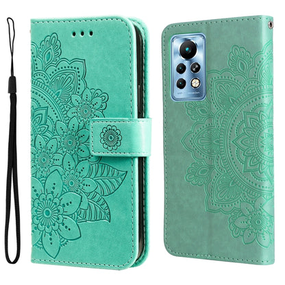 7-petal Flowers Embossing Pattern Horizontal Flip Leather Case, For Infinix Note 11 Pro/Note 11s, For OPPO Realme C35, For OPPO Reno7 SE 5G, For OPPO Reno7 Z/A96 5G/OnePlus Nord N20 5G