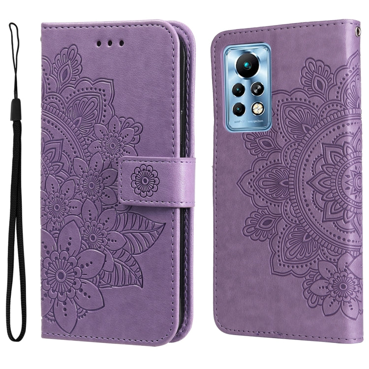 7-petal Flowers Embossing Pattern Horizontal Flip Leather Case, For Infinix Note 11 Pro/Note 11s, For OPPO Realme C35, For OPPO Reno7 SE 5G, For OPPO Reno7 Z/A96 5G/OnePlus Nord N20 5G