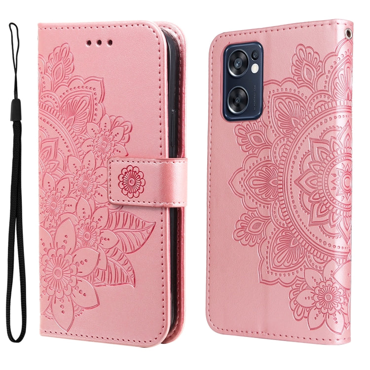 7-petal Flowers Embossing Pattern Horizontal Flip Leather Case, For Infinix Note 11 Pro/Note 11s, For OPPO Realme C35, For OPPO Reno7 SE 5G, For OPPO Reno7 Z/A96 5G/OnePlus Nord N20 5G