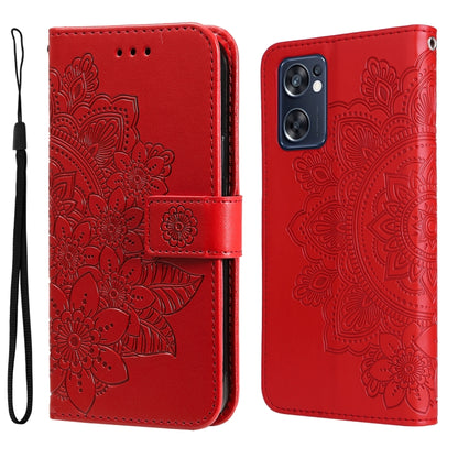 7-petal Flowers Embossing Pattern Horizontal Flip Leather Case, For Infinix Note 11 Pro/Note 11s, For OPPO Realme C35, For OPPO Reno7 SE 5G, For OPPO Reno7 Z/A96 5G/OnePlus Nord N20 5G
