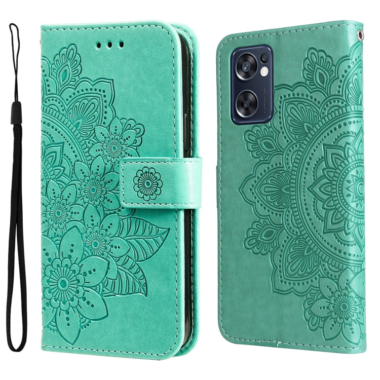7-petal Flowers Embossing Pattern Horizontal Flip Leather Case, For Infinix Note 11 Pro/Note 11s, For OPPO Realme C35, For OPPO Reno7 SE 5G, For OPPO Reno7 Z/A96 5G/OnePlus Nord N20 5G