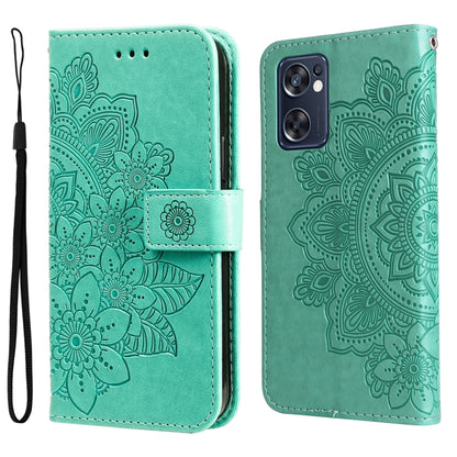 7-petal Flowers Embossing Pattern Horizontal Flip Leather Case, For Infinix Note 11 Pro/Note 11s, For OPPO Realme C35, For OPPO Reno7 SE 5G, For OPPO Reno7 Z/A96 5G/OnePlus Nord N20 5G