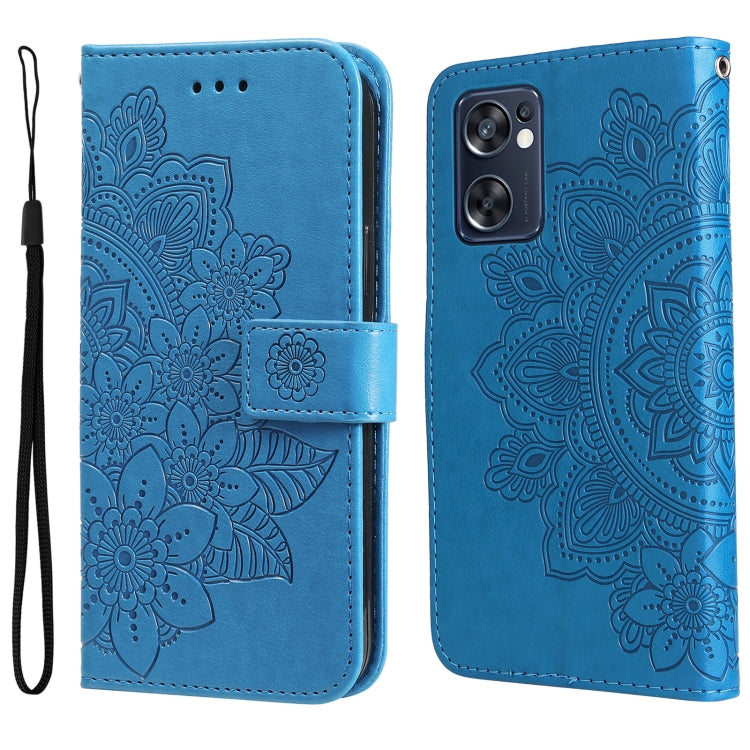 7-petal Flowers Embossing Pattern Horizontal Flip Leather Case, For Infinix Note 11 Pro/Note 11s, For OPPO Realme C35, For OPPO Reno7 SE 5G, For OPPO Reno7 Z/A96 5G/OnePlus Nord N20 5G