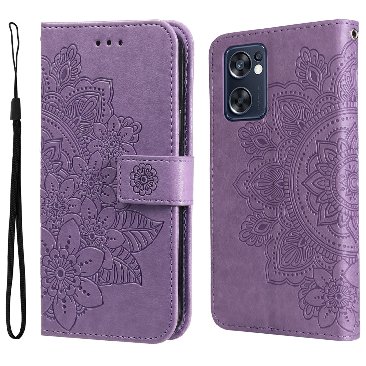 7-petal Flowers Embossing Pattern Horizontal Flip Leather Case, For Infinix Note 11 Pro/Note 11s, For OPPO Realme C35, For OPPO Reno7 SE 5G, For OPPO Reno7 Z/A96 5G/OnePlus Nord N20 5G