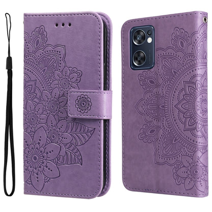 7-petal Flowers Embossing Pattern Horizontal Flip Leather Case, For Infinix Note 11 Pro/Note 11s, For OPPO Realme C35, For OPPO Reno7 SE 5G, For OPPO Reno7 Z/A96 5G/OnePlus Nord N20 5G