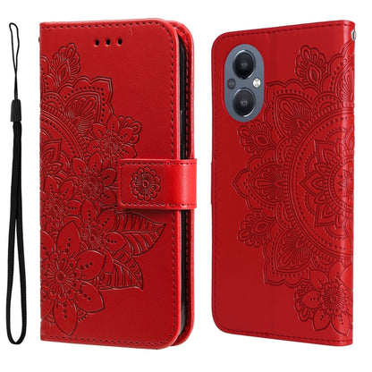 7-petal Flowers Embossing Pattern Horizontal Flip Leather Case, For Infinix Note 11 Pro/Note 11s, For OPPO Realme C35, For OPPO Reno7 SE 5G, For OPPO Reno7 Z/A96 5G/OnePlus Nord N20 5G