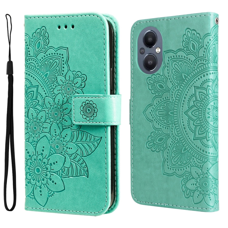 7-petal Flowers Embossing Pattern Horizontal Flip Leather Case, For Infinix Note 11 Pro/Note 11s, For OPPO Realme C35, For OPPO Reno7 SE 5G, For OPPO Reno7 Z/A96 5G/OnePlus Nord N20 5G