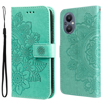 7-petal Flowers Embossing Pattern Horizontal Flip Leather Case, For Infinix Note 11 Pro/Note 11s, For OPPO Realme C35, For OPPO Reno7 SE 5G, For OPPO Reno7 Z/A96 5G/OnePlus Nord N20 5G