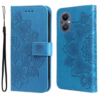 7-petal Flowers Embossing Pattern Horizontal Flip Leather Case, For Infinix Note 11 Pro/Note 11s, For OPPO Realme C35, For OPPO Reno7 SE 5G, For OPPO Reno7 Z/A96 5G/OnePlus Nord N20 5G