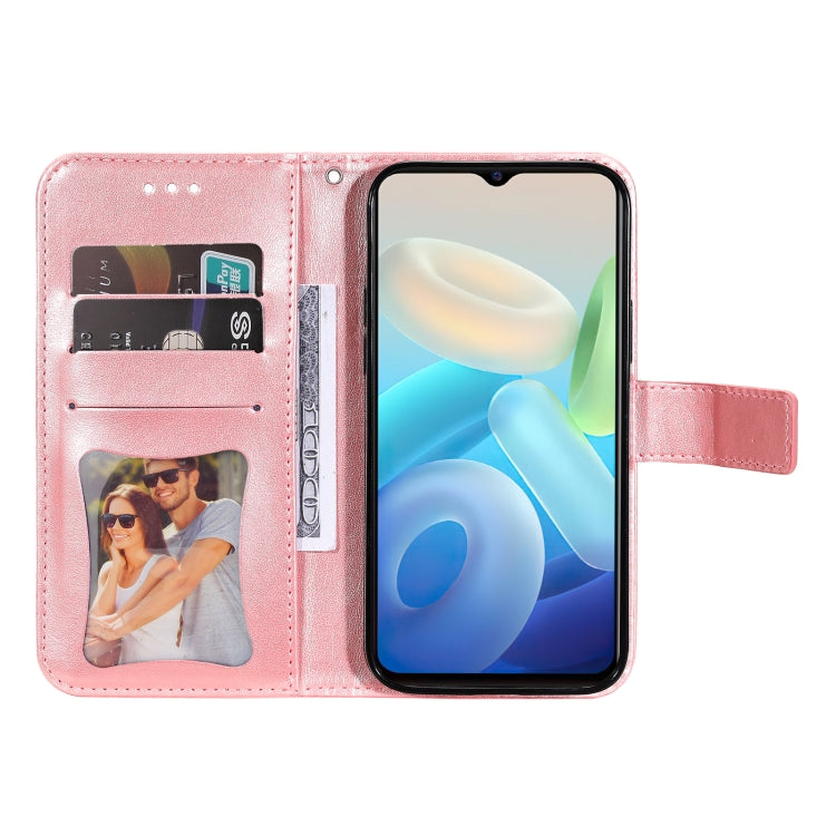 7-petal Flowers Embossing Pattern Horizontal Flip Leather Case, For vivo Y55 5G/Y75 5G/T1 5G
