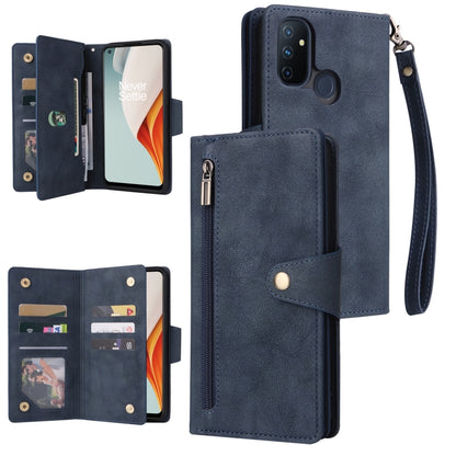 Rivet Buckle 9 Cards Three Fold Leather Phone Case, For OnePlus Nord N100, For OnePlus 7, For OnePlus 7 Pro, For OnePlus 7T