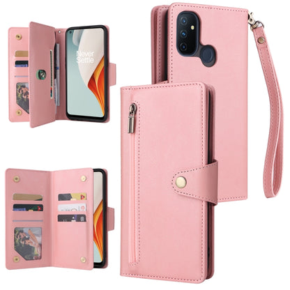 Rivet Buckle 9 Cards Three Fold Leather Phone Case, For OnePlus Nord N100, For OnePlus 7, For OnePlus 7 Pro, For OnePlus 7T