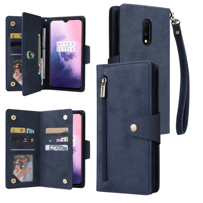 Rivet Buckle 9 Cards Three Fold Leather Phone Case, For OnePlus Nord N100, For OnePlus 7, For OnePlus 7 Pro, For OnePlus 7T