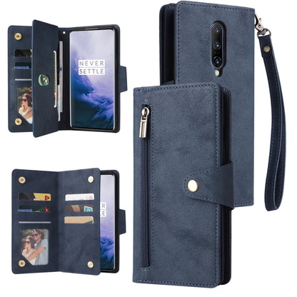 Rivet Buckle 9 Cards Three Fold Leather Phone Case, For OnePlus Nord N100, For OnePlus 7, For OnePlus 7 Pro, For OnePlus 7T