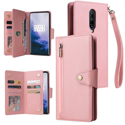 Rivet Buckle 9 Cards Three Fold Leather Phone Case, For OnePlus Nord N100, For OnePlus 7, For OnePlus 7 Pro, For OnePlus 7T