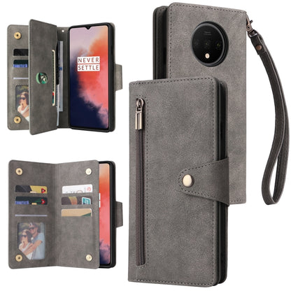 Rivet Buckle 9 Cards Three Fold Leather Phone Case, For OnePlus Nord N100, For OnePlus 7, For OnePlus 7 Pro, For OnePlus 7T