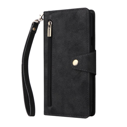 Rivet Buckle 9 Cards Three Fold Leather Phone Case, For OnePlus 7T Pro, For OnePlus 8, For OnePlus 8 Pro, For OnePlus Nord