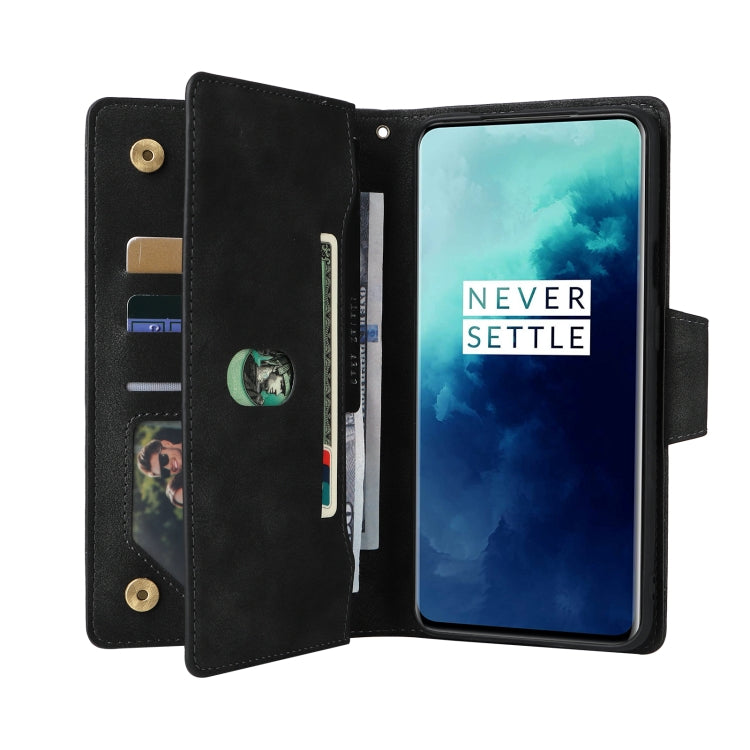 Rivet Buckle 9 Cards Three Fold Leather Phone Case, For OnePlus 7T Pro, For OnePlus 8, For OnePlus 8 Pro, For OnePlus Nord